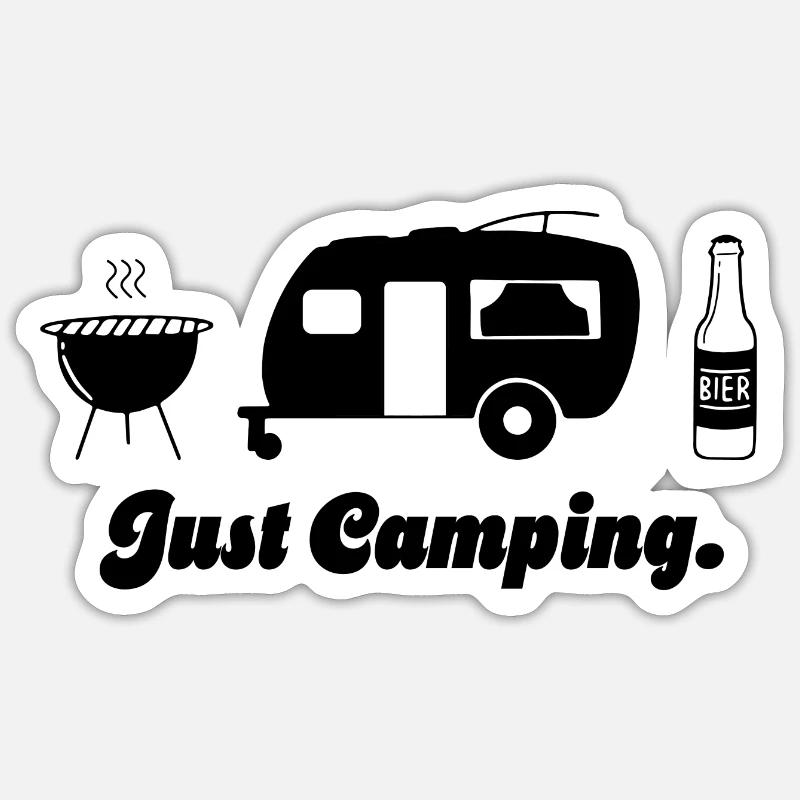 Just Camping Caravan - Sticker size S (10 x 10 cm) - white matte