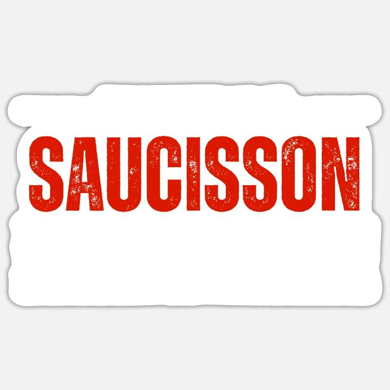 Je N'Aime Pas Le Saucisson C'est - Sticker taille S (10 x 10 cm) - blanc mat