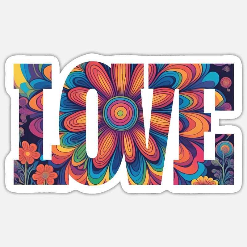 Amour - Sticker taille S (10 x 10 cm) - blanc mat