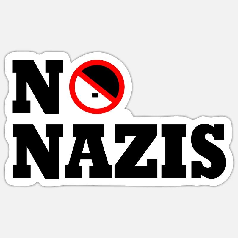 No nazis - Sticker taille S (10 x 10 cm) - blanc mat