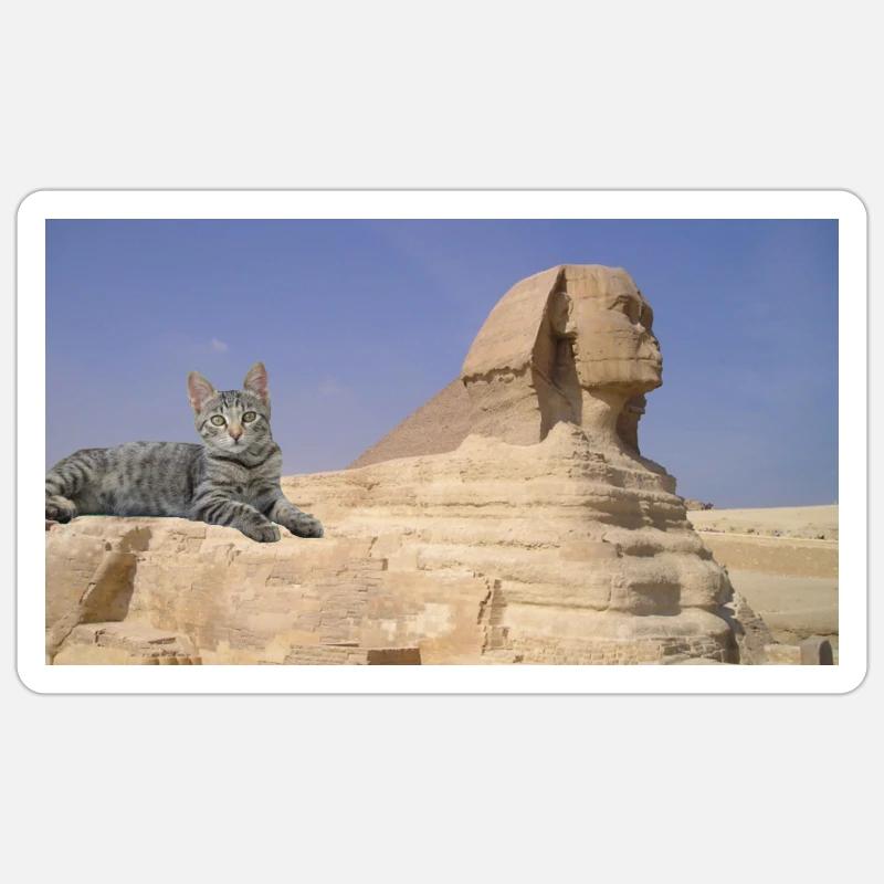 Cat and Sphinx - Sticker size S (10 x 10 cm) - white matte