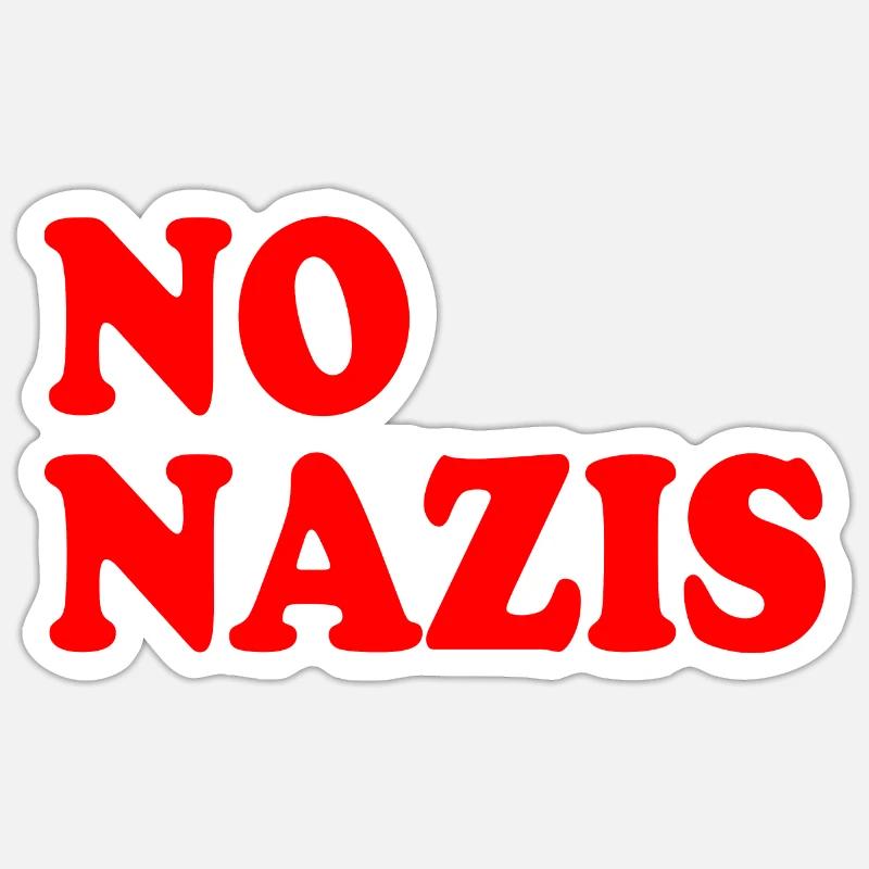 Pas de nazis - Sticker taille S (10 x 10 cm) - blanc mat
