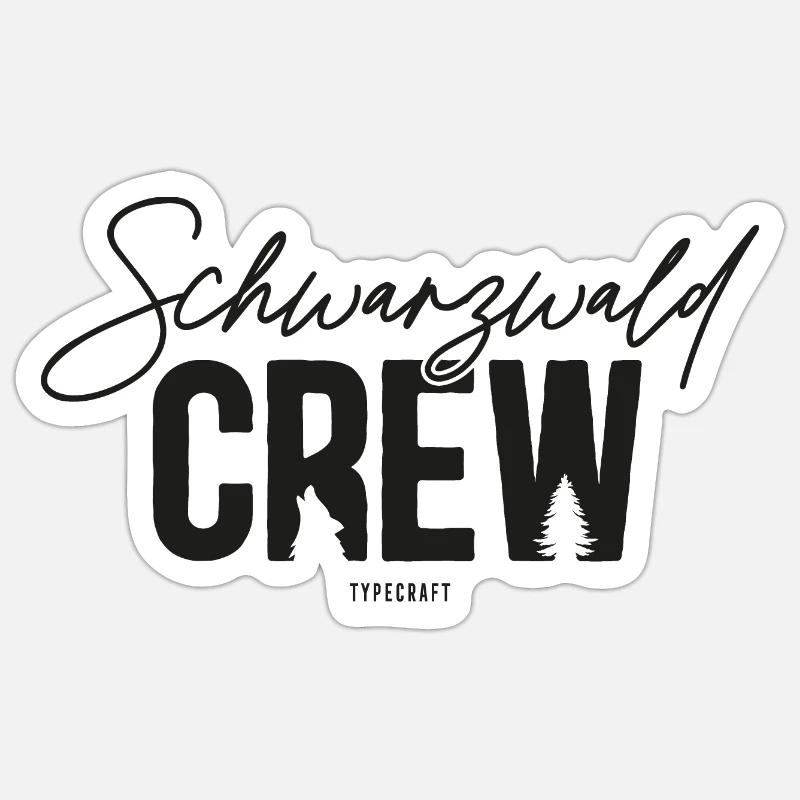 Schwarzwald Crew - Sticker Größe S (10 x 10 cm) - Mattweiß