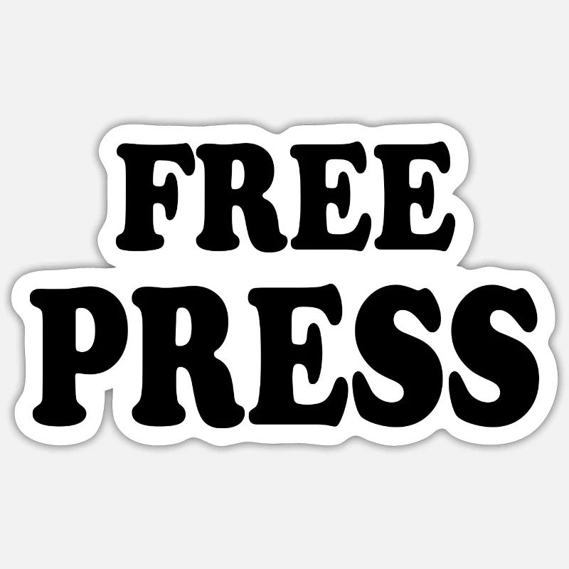 Free press - Sticker size S (10 x 10 cm) - white matte