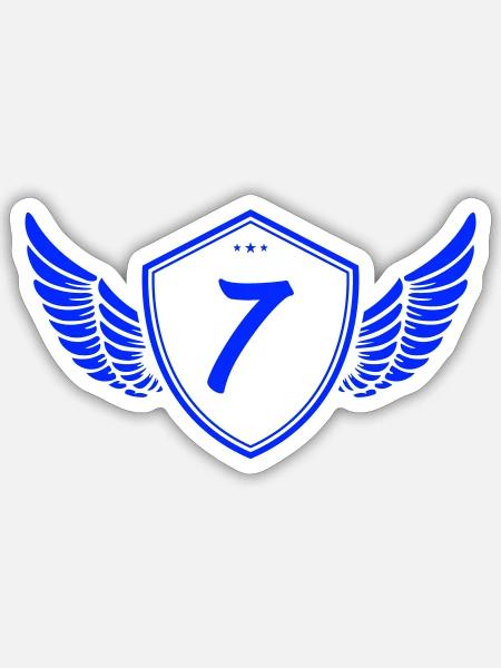 wappen 7 - Sticker Größe S (10 x 10 cm) - Mattweiß