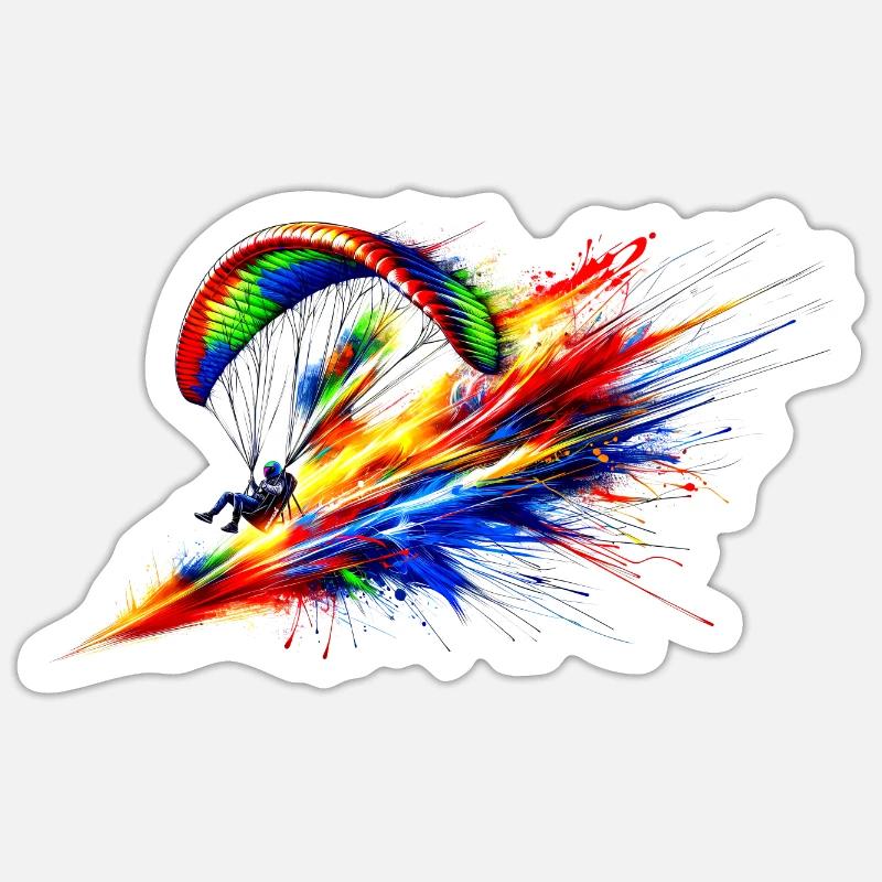 Paragleiter - Farbsplash Sticker Größe S (10 x 10 cm)