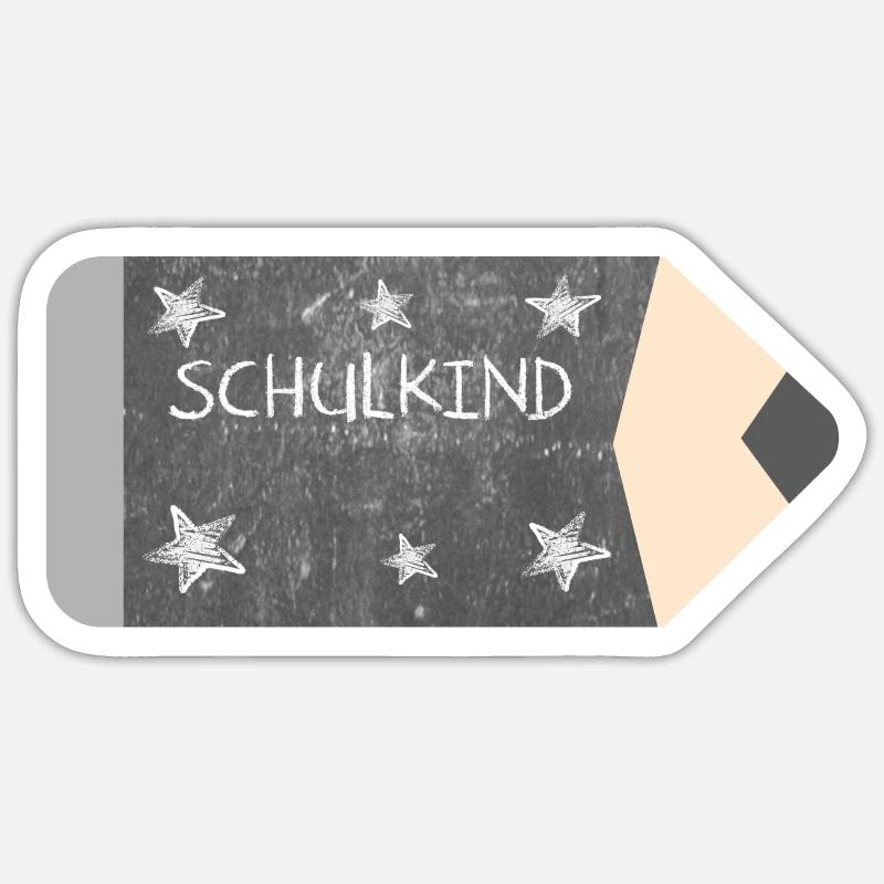 Buntstift Tafeldesign Kreide - Sterne - Schulkind - Sticker Größe S (10 x 10 cm) - Mattweiß