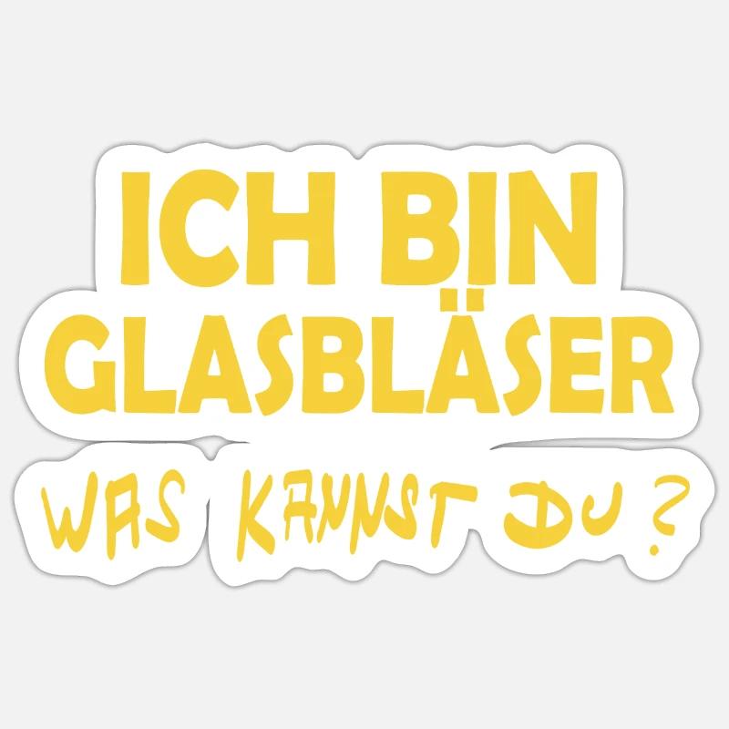 Glasbläser als Beruf - Sticker Größe S (10 x 10 cm) - Mattweiß
