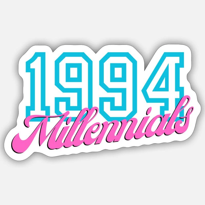 1994 Millennials Retro Datum Design Sticker Größe S (10 x 10 cm)