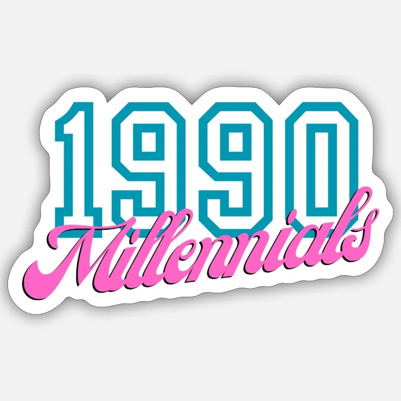 Retro 1990 Millennial Digital Style Design - Sticker size S (10 x 10 cm) - white matte