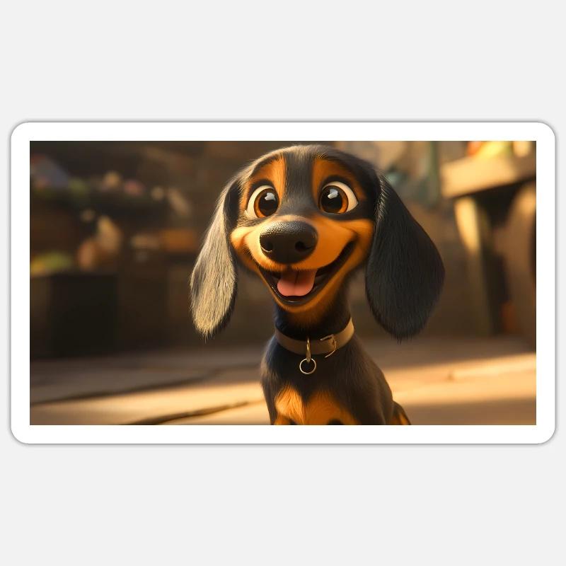 German Dachshund Sticker Größe S (10 x 10 cm)
