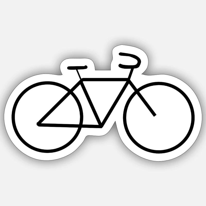 Bicyclette - Sticker taille S (10 x 10 cm) - blanc mat