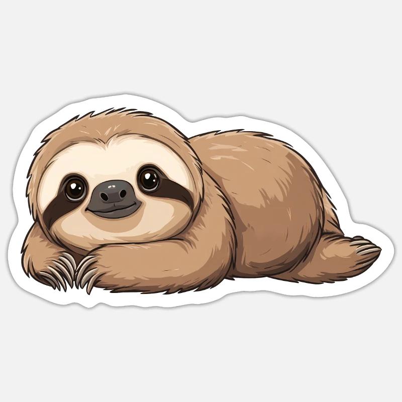 Cute Sloth Sticker Größe S (10 x 10 cm)