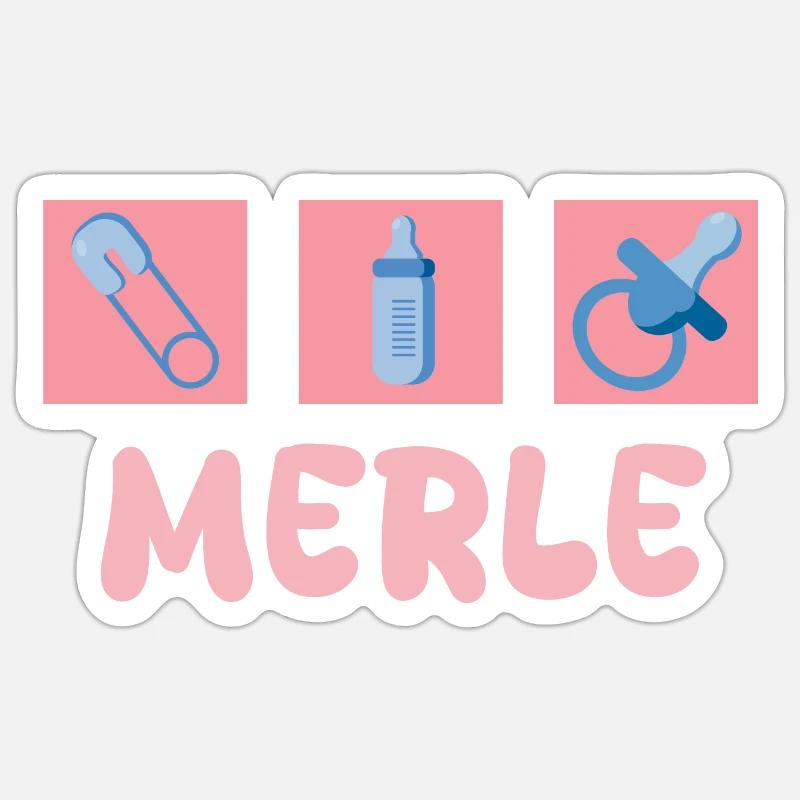 Sucette Merle - Sticker taille S (10 x 10 cm) - blanc mat