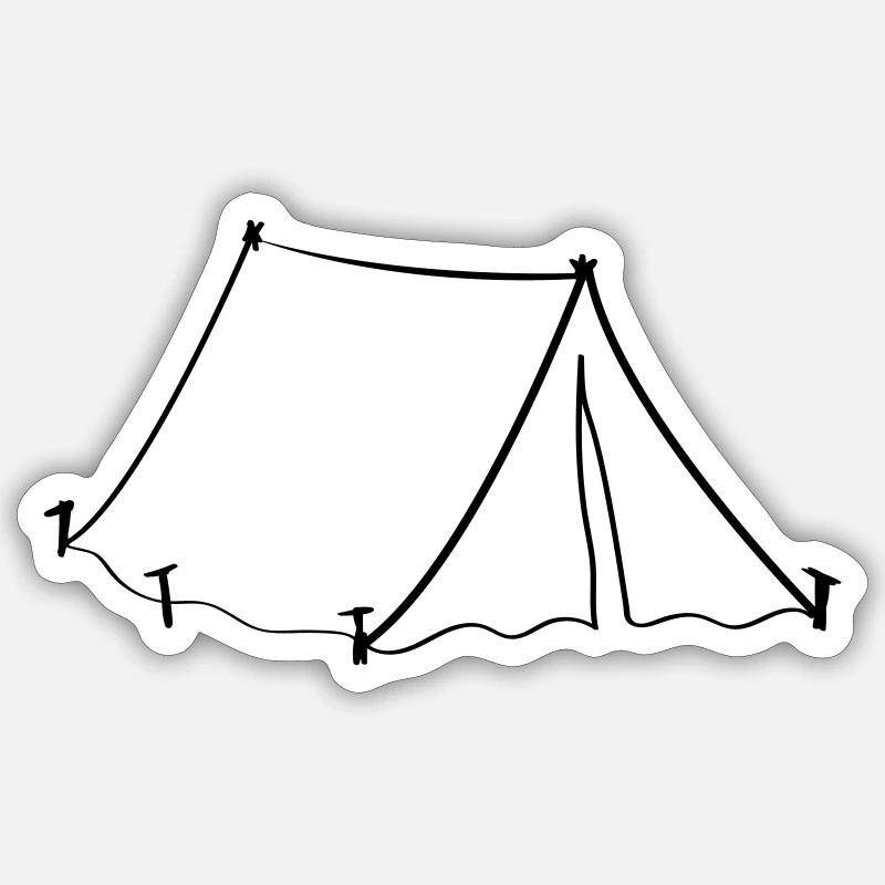 tent - Sticker size S (10 x 10 cm) - white matte
