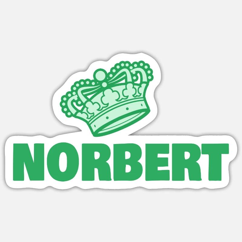 Prénom Norbert - Sticker taille S (10 x 10 cm) - blanc mat