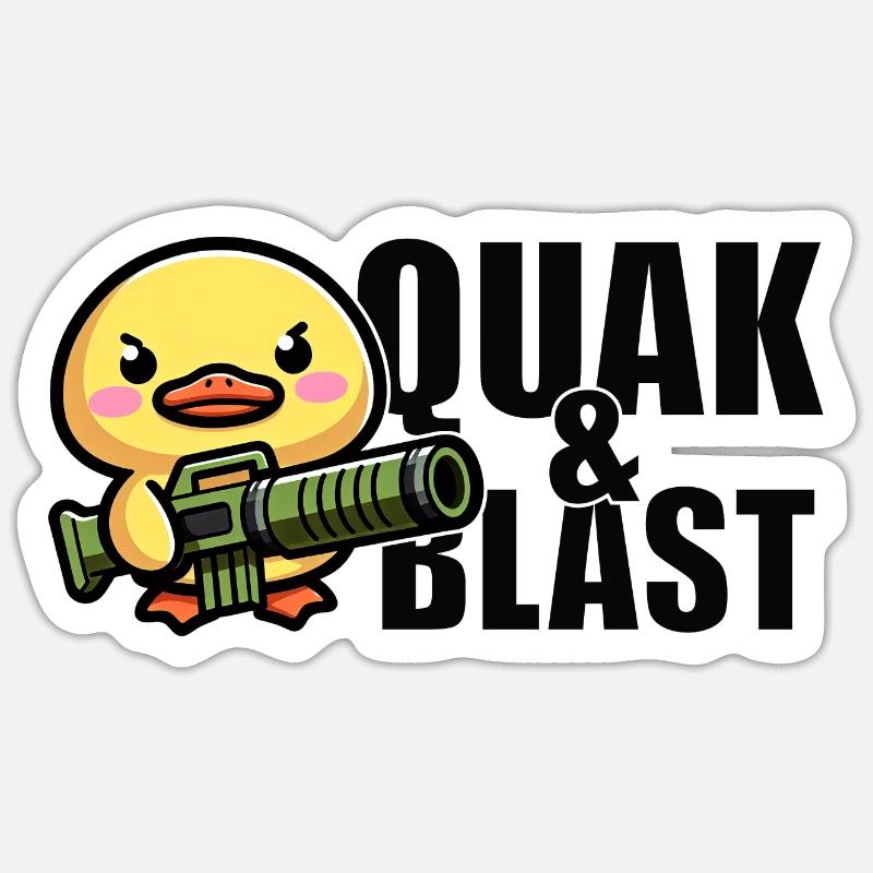 Quak et Blast - Sticker taille S (10 x 10 cm) - blanc mat