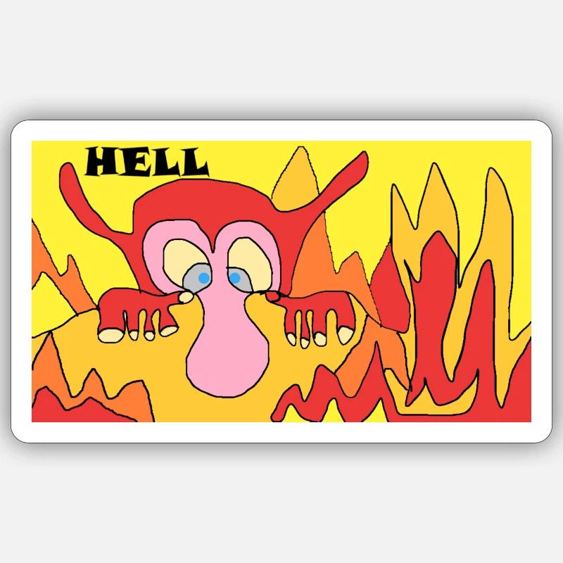 Hell2 - Sticker Größe S (10 x 10 cm) - Mattweiß