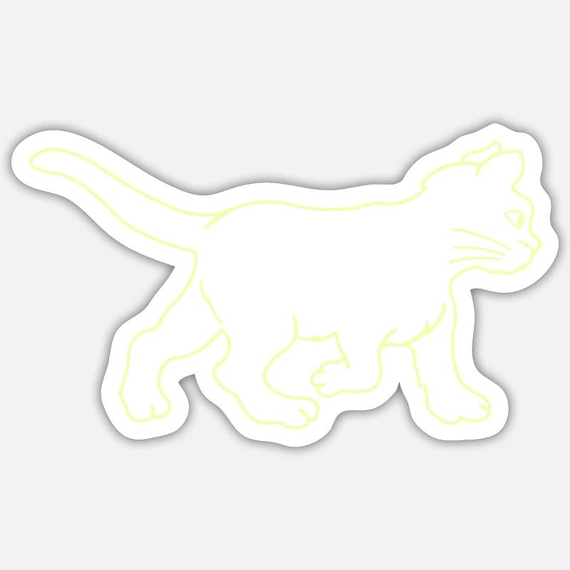 cat - Sticker size S (10 x 10 cm) - white matte