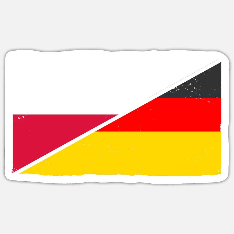 Pole Germany Poland - Sticker size S (10 x 10 cm) - white matte
