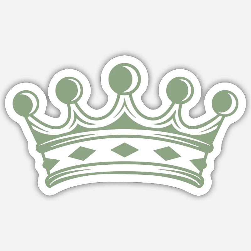 krone - Sticker Größe S (10 x 10 cm) - Mattweiß