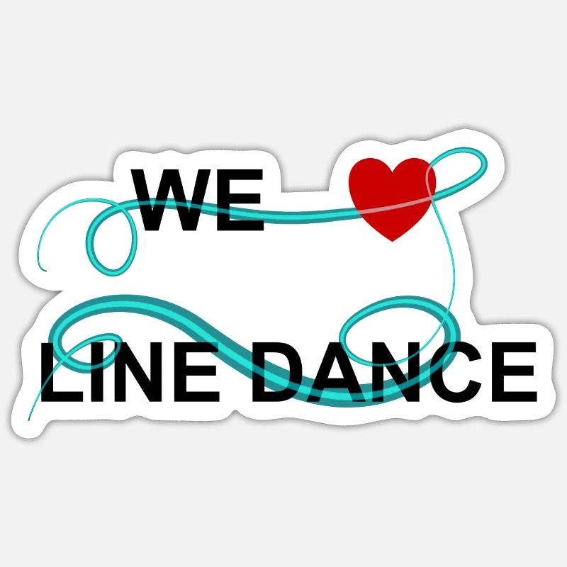 We love linedance - Sticker size S (10 x 10 cm) - white matte