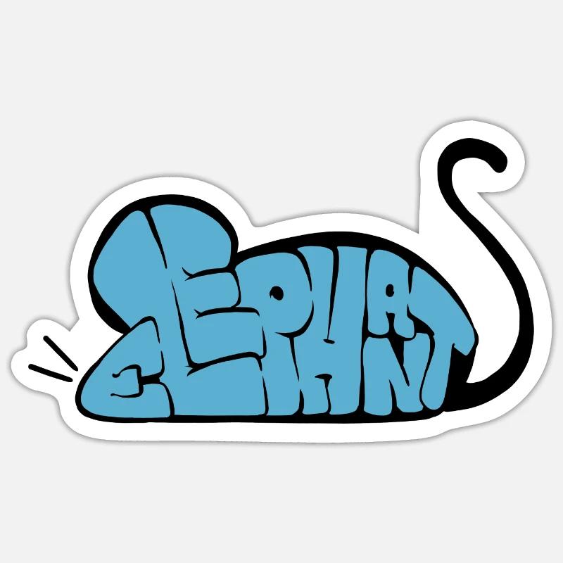 Graff Maus-Elefant - Sticker Größe S (10 x 10 cm) - Mattweiß