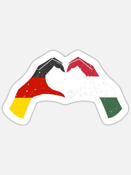 Magyaren Deutschland Ungarn - Sticker Größe S (10 x 10 cm) - Mattweiß