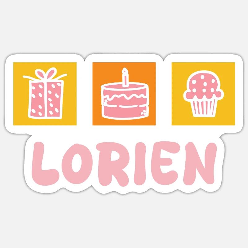 Lorien comme prénom - Sticker taille S (10 x 10 cm) - blanc mat
