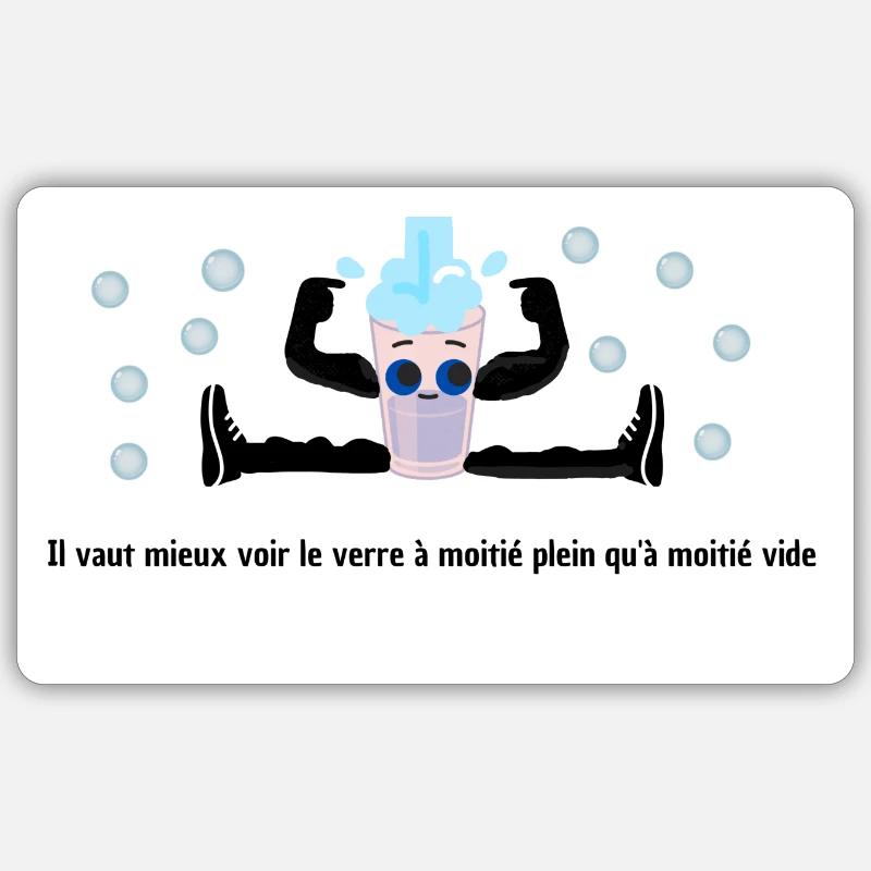 positivité - Sticker taille S (10 x 10 cm) - blanc mat