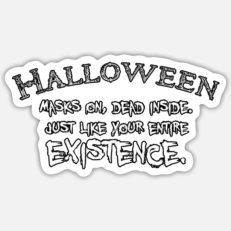 Masques d’Halloween sur le devant Sticker taille S (10 x 10 cm)