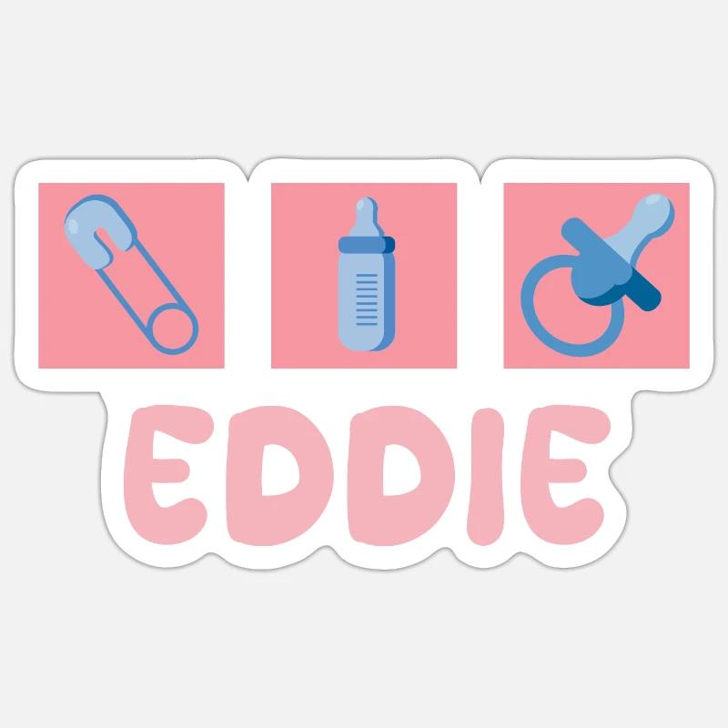 Schnuller Eddie - Sticker Größe S (10 x 10 cm) - Mattweiß