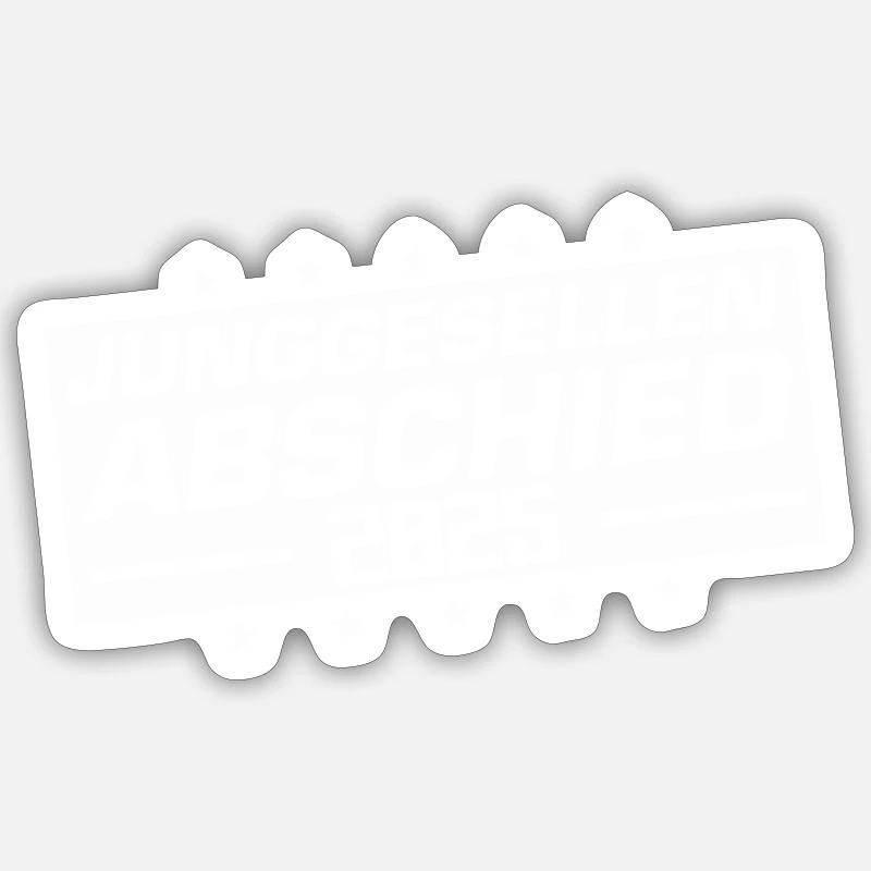 Enterrement de vie de garçon 2025 - Sticker taille S (10 x 10 cm) - blanc mat