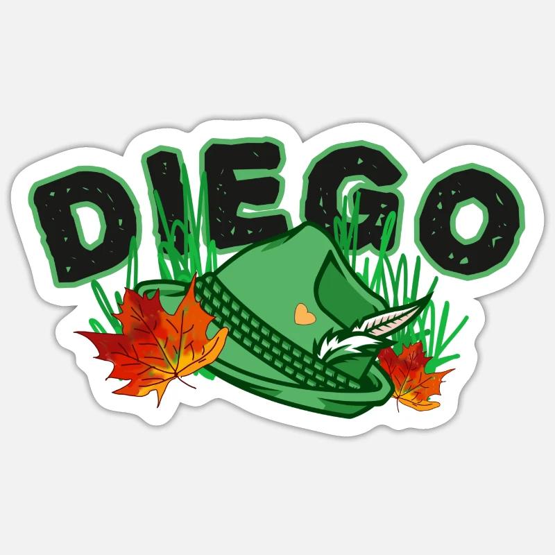 Diego - Sticker Größe S (10 x 10 cm) - Mattweiß