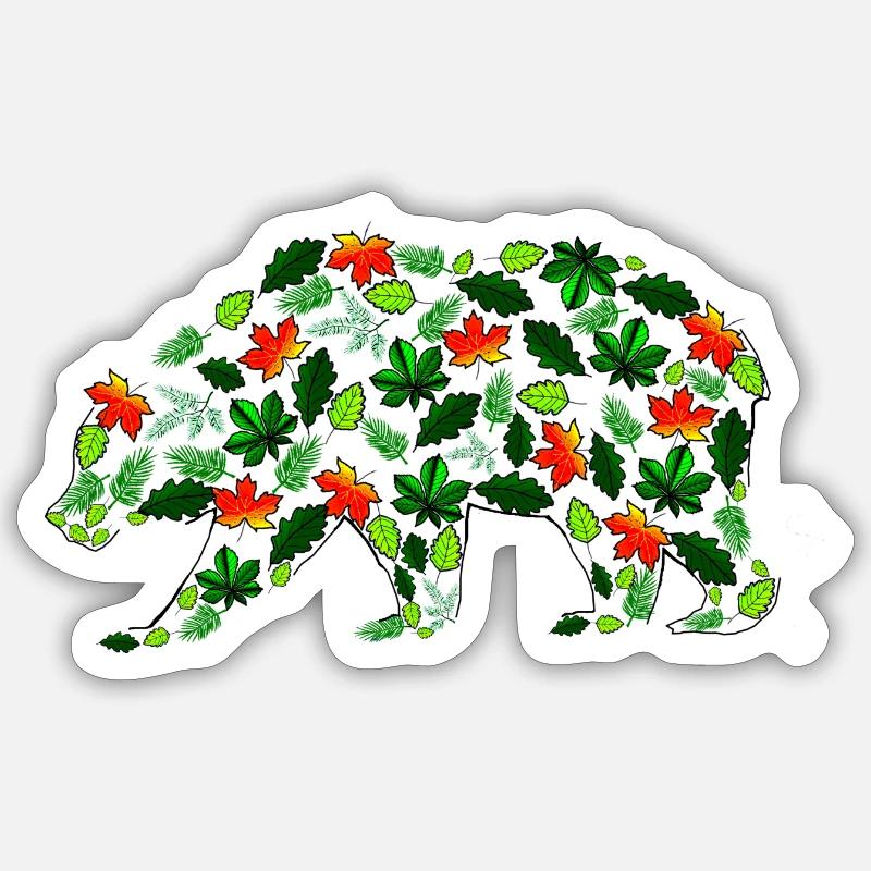 Leaf Bear Sticker size S (10 x 10 cm)