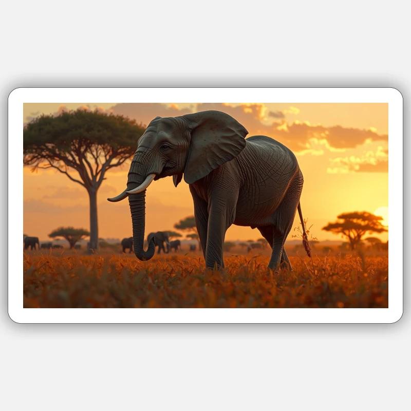 Elephant - Sticker taille S (10 x 10 cm) - blanc mat