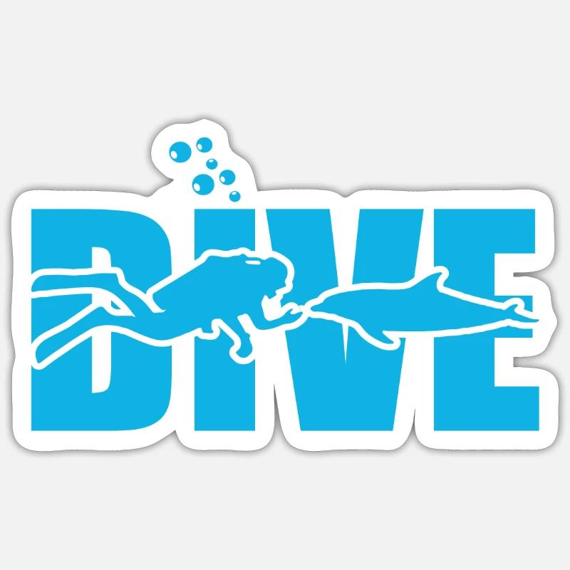 Plongée Plongée - Sticker taille S (10 x 10 cm) - blanc mat