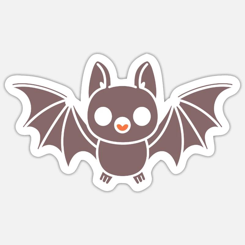 Fledermaus - Sticker Größe S (10 x 10 cm) - Mattweiß
