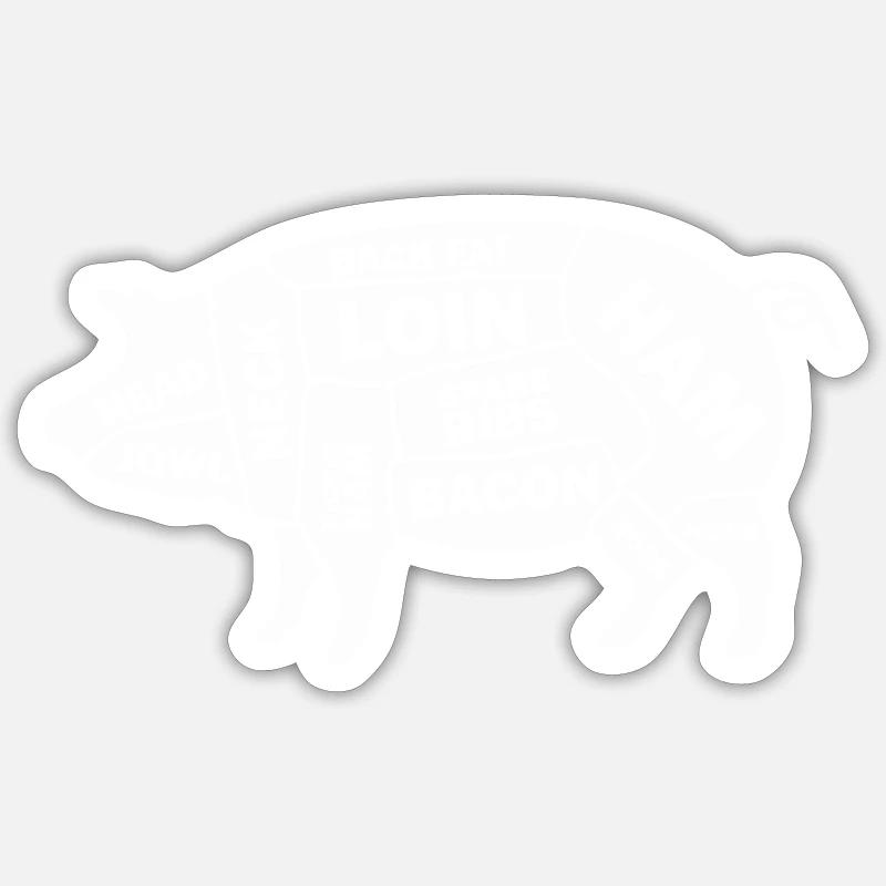 Pig Schwein - Sticker Größe S (10 x 10 cm) - Mattweiß