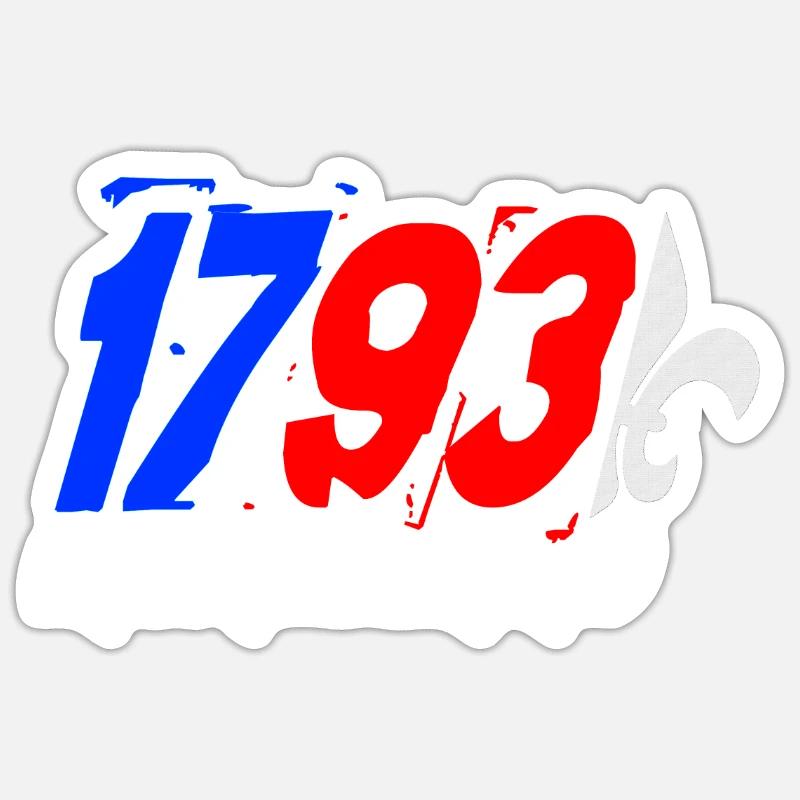 1793 contre révolution - Sticker taille S (10 x 10 cm) - blanc mat