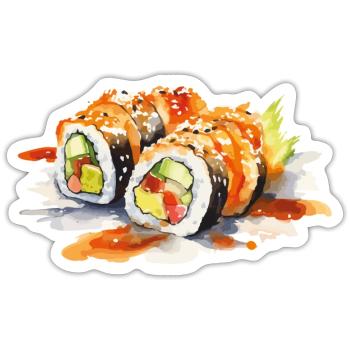 Sushi - Sticker taille S (10 x 10 cm) - blanc mat - Devant