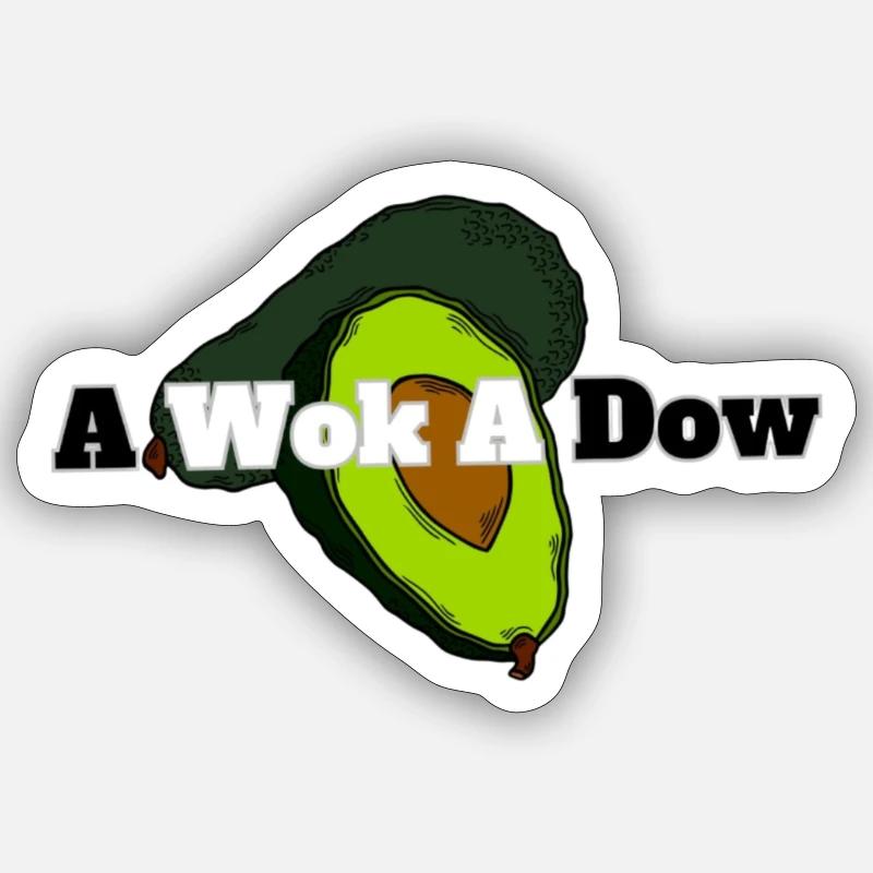 awokadow - Sticker Größe S (10 x 10 cm) - Mattweiß