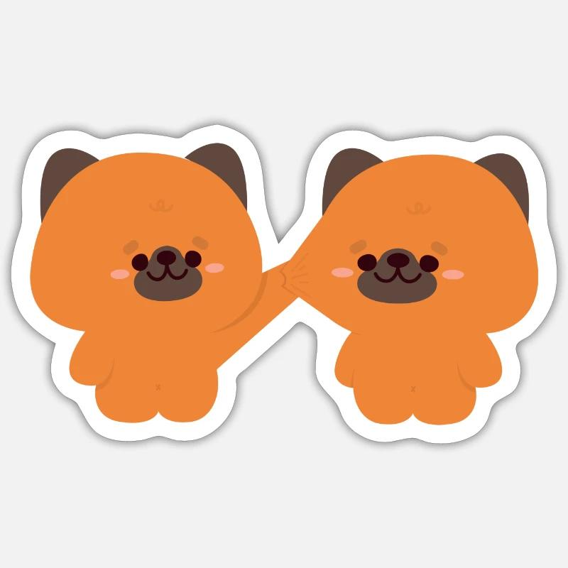 Deutscher Schäferhund-Ehepaar - Sticker Größe S (10 x 10 cm) - Mattweiß