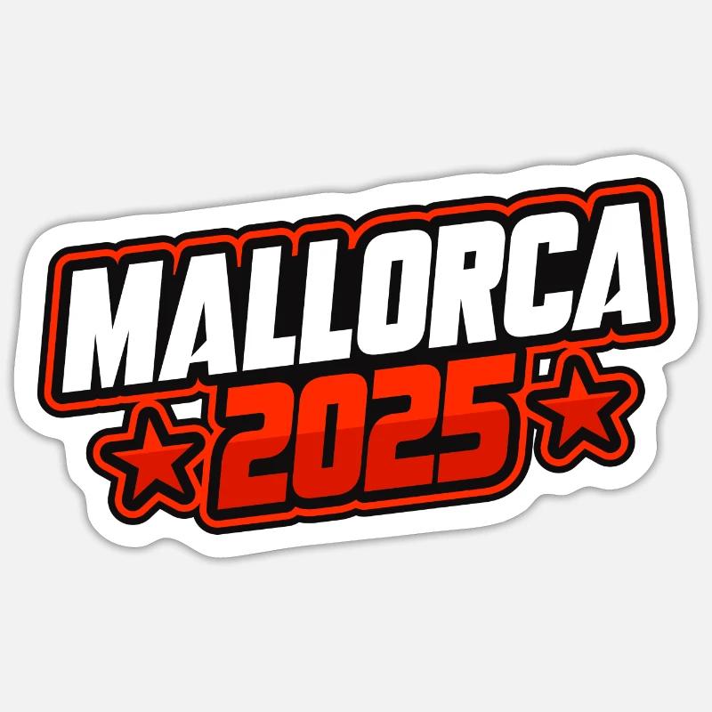 Majorque 2025 Spruch - Sticker taille S (10 x 10 cm) - blanc mat
