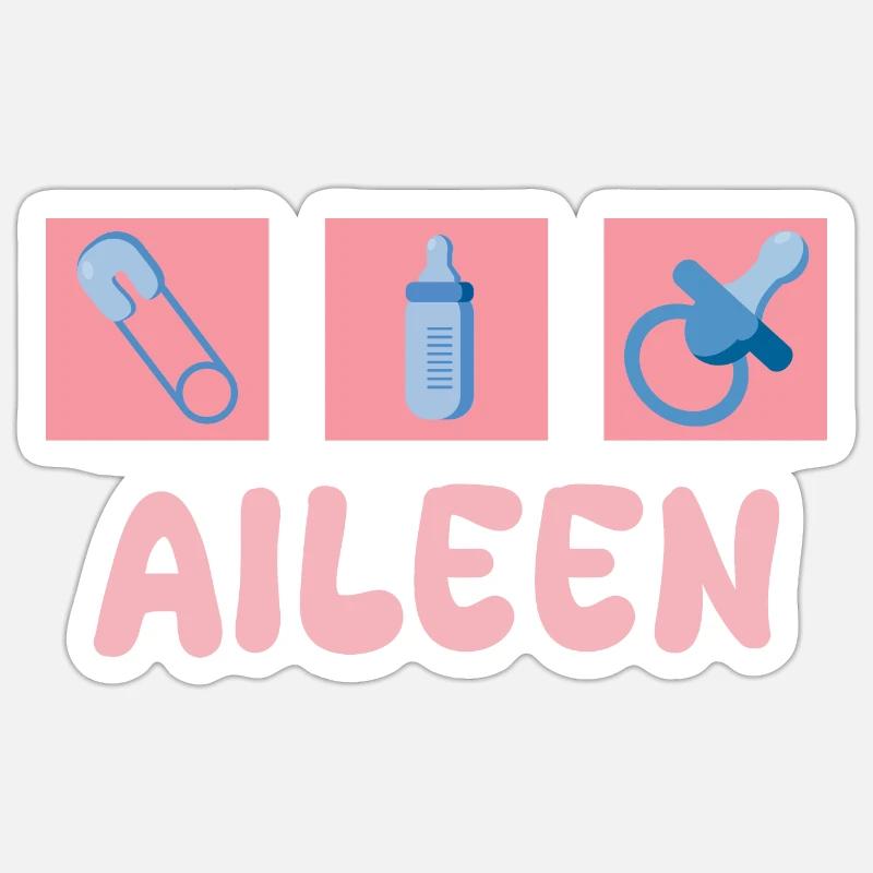 Schnuller Aileen - Sticker Größe S (10 x 10 cm) - Mattweiß