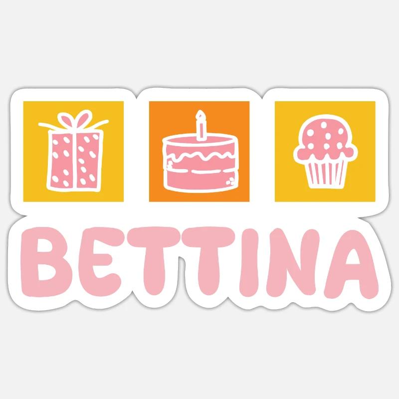 First name Bettina - Sticker size S (10 x 10 cm) - white matte