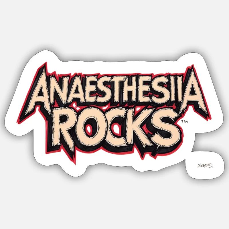 Anesthesia rocks - Sticker size S (10 x 10 cm) - white matte