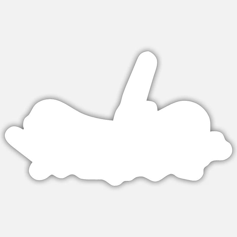 Frites currywurst - Sticker taille S (10 x 10 cm) - blanc mat
