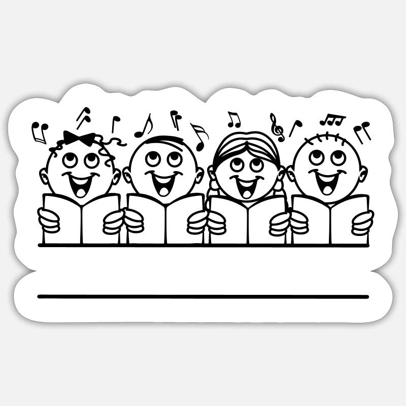 Bannière nominative du chœur d’enfants - Sticker taille S (10 x 10 cm) - blanc mat