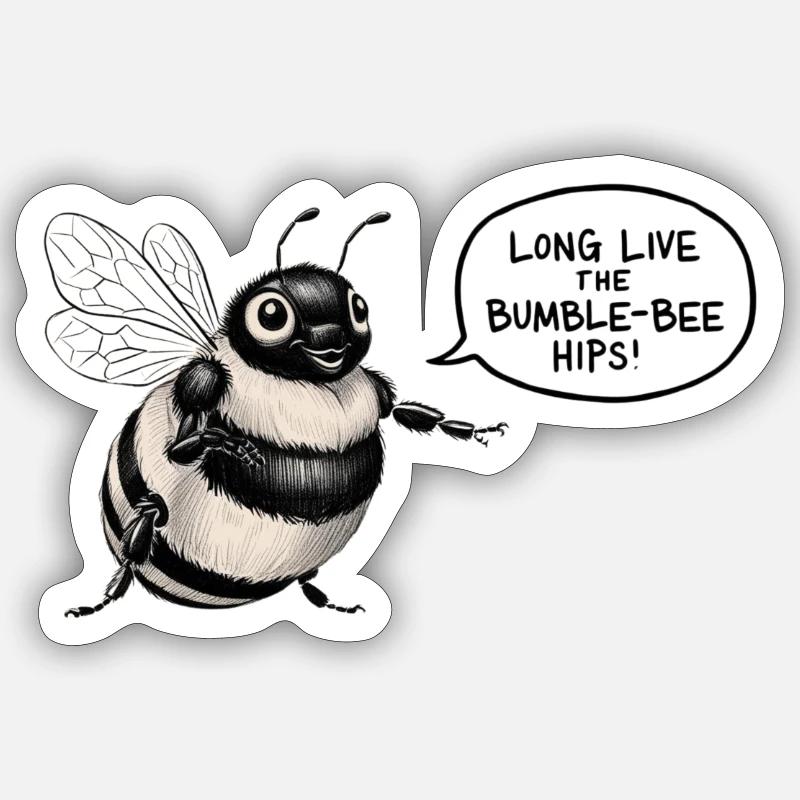 Bumblebee hanche - Sticker taille S (10 x 10 cm) - blanc mat